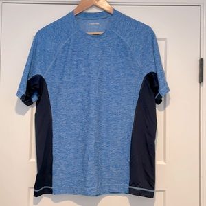 Lands’ End men’s dry fit short sleeve navy blue t-shirt tee size M 38-40